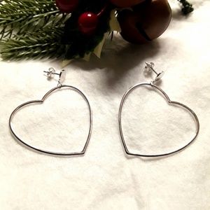 NEW S925 Large Heart Creative Loop Earrings